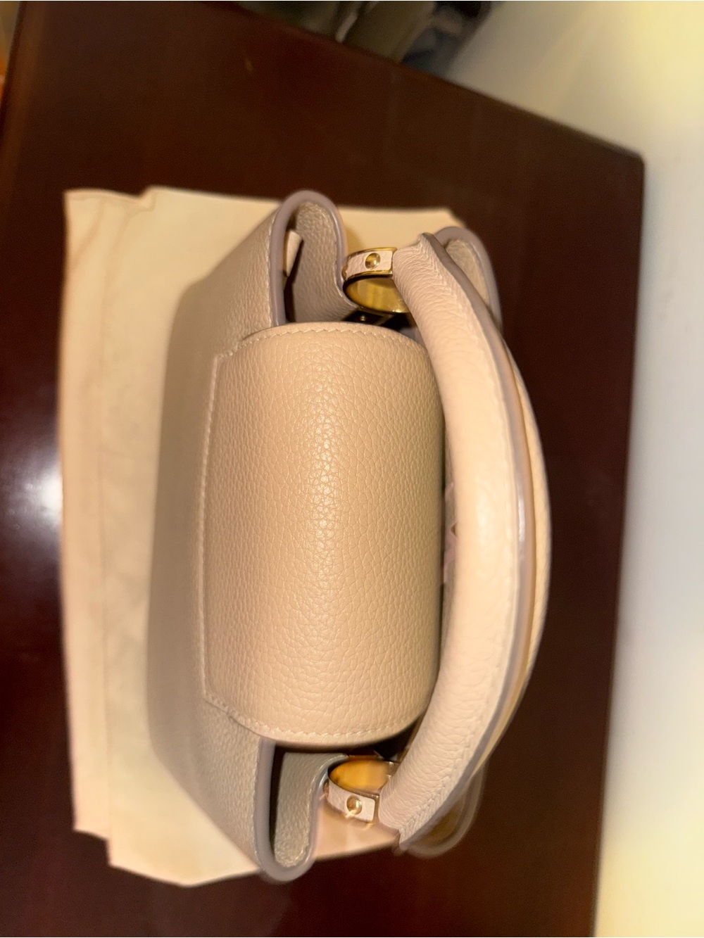 Louis Vuitton Beige Capucines Mini Satchel with Floral Stud Details - Picture 5 of 11